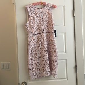 Light lavender lace overlay dress